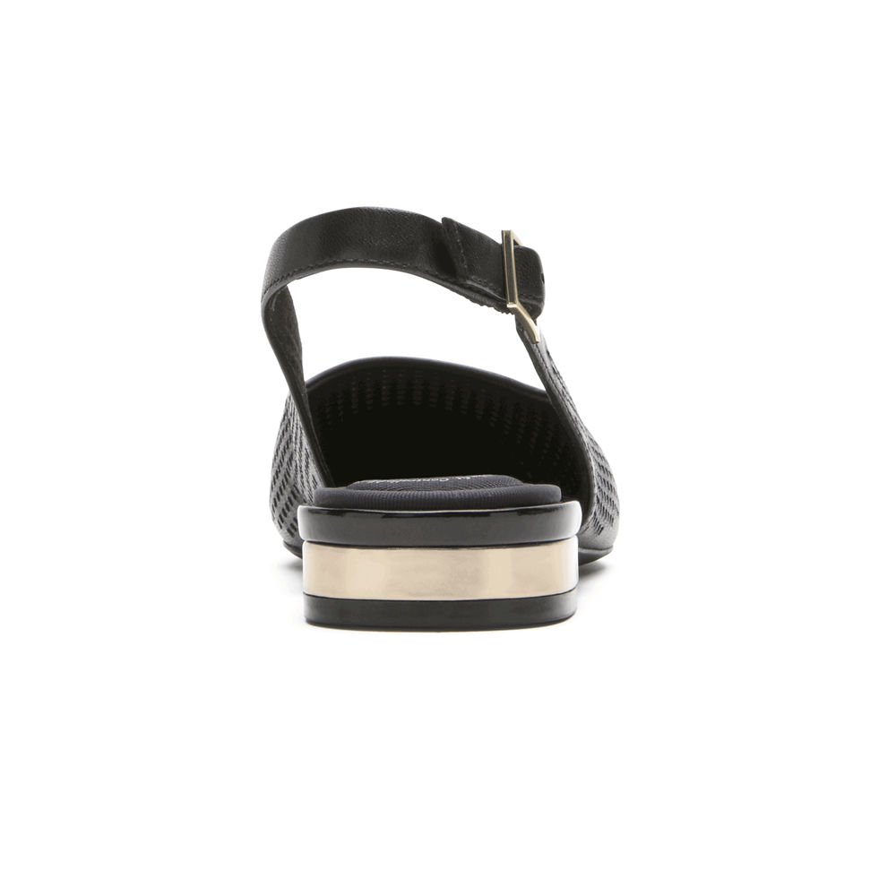 Zapatos Bajos Rockport Mujer Mexico - Total Motion Adelyn Slingback Negros - DOUXZ6143